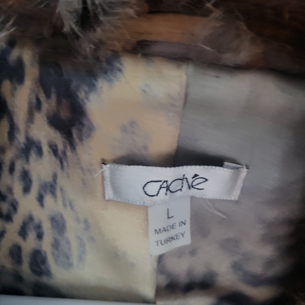 Leather Cache Jacket, Size Large Tan - image 3